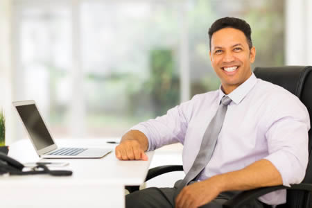 business man in small office